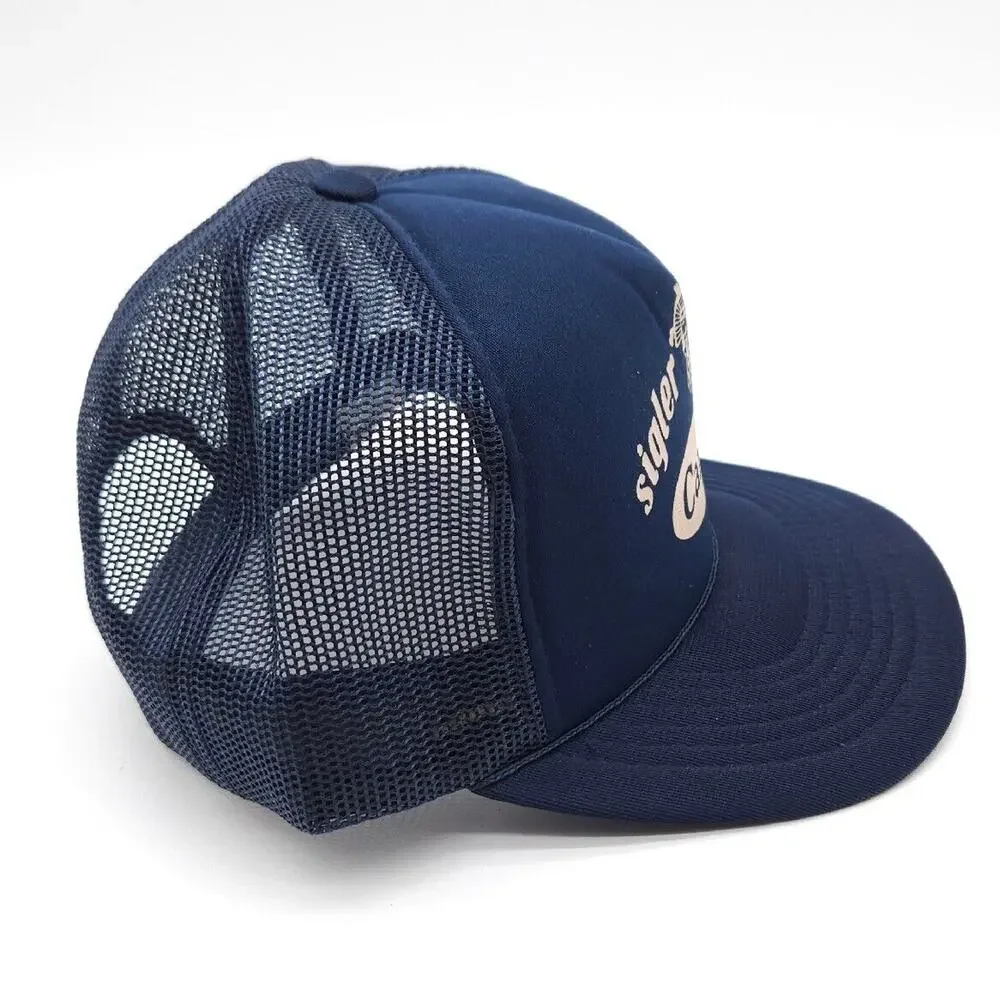 Vintage‎ Carrier Sigler Faigen Trucker Mesh Rope Snapback Hat Cap Blue Ama Pro